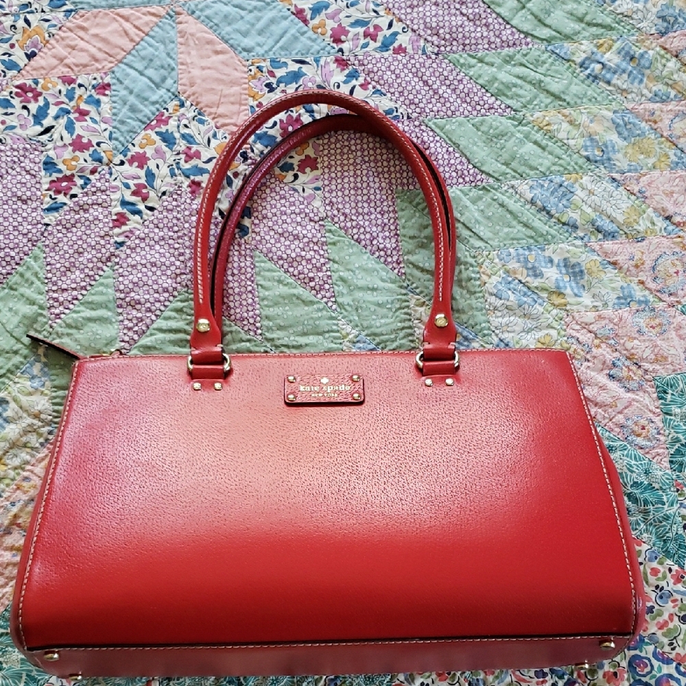 Kate Spade Red Leather Tote Bag